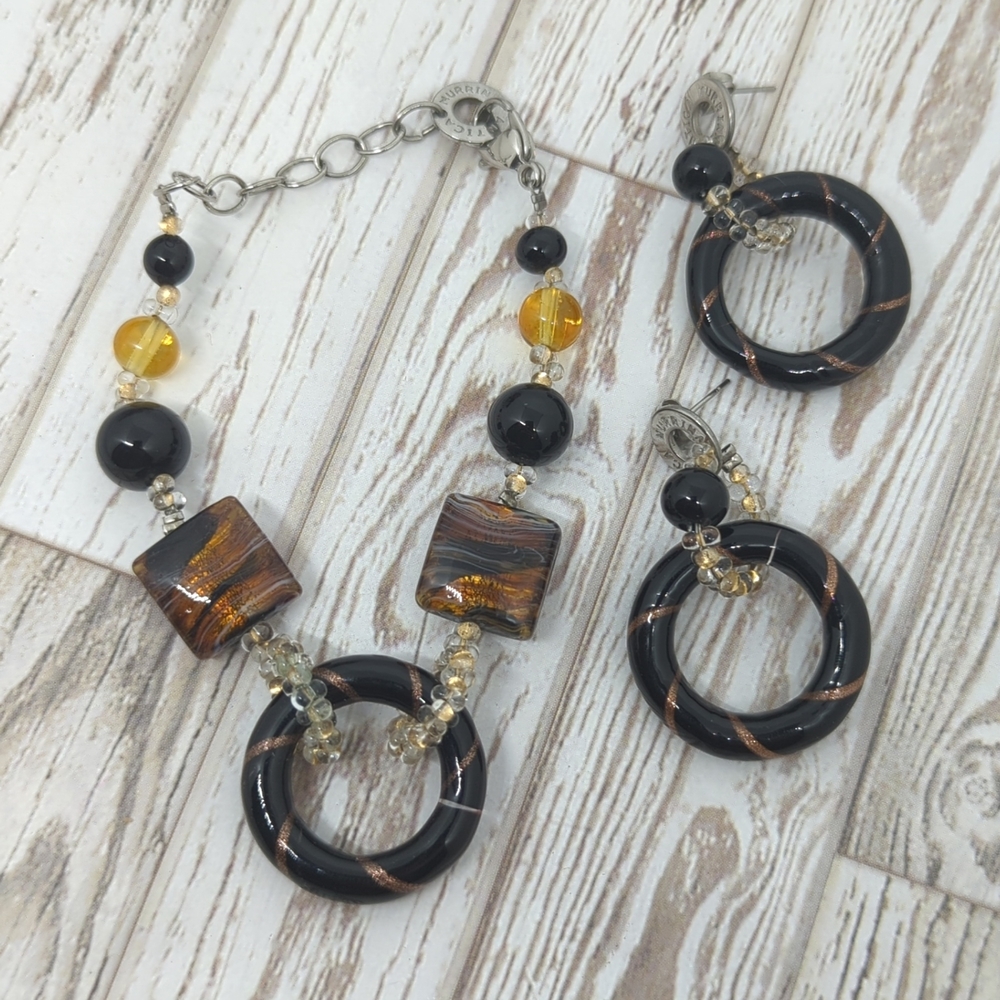 Antica Murrina Murano Glass Bracelet and Earrings Set